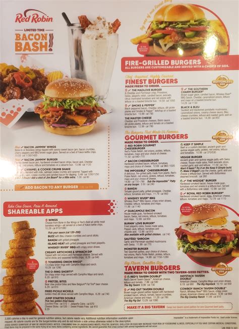 Prices may. . Red robin gourmet burgers and brews altoona menu
